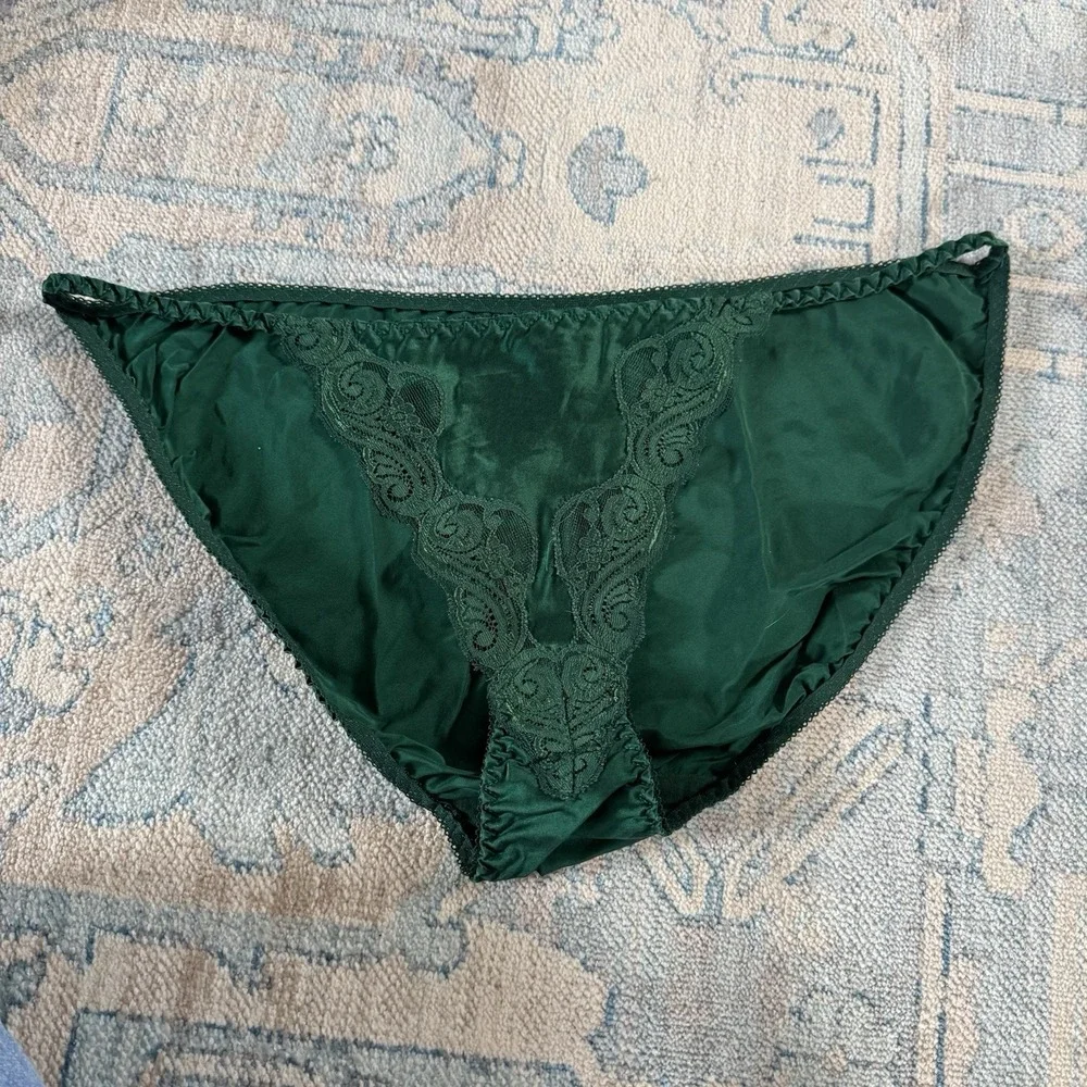 VTG Victoria's Secret HighCut Second Skin Satin Single String Bikini Pantie 90s